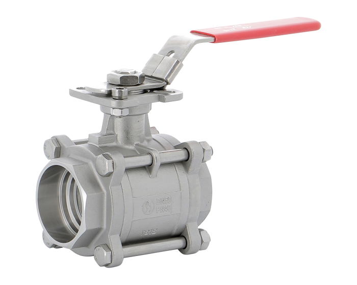 Stainless steel ball valve 742 3-piece body SW + ISO pad 1/2''